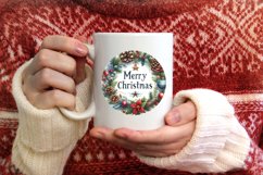 Merry Christmas Round Ornament Sublimation PNG Product Image 4