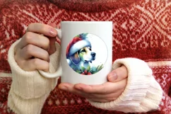 Dog Round Ornament Sublimation PNG Product Image 3