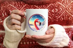 Flamingo Snow Wall Ornament PNG Product Image 3