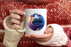 Smiling Hippo Snow Wall Round Ornament PNG Product Image 4