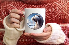 Smiling Walrus Snow Wall Round Ornament PNG Product Image 3