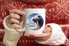 Smiling Walrus Snow Wall Round Ornament PNG Product Image 3