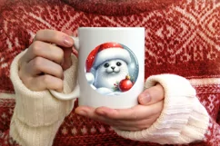 3D Seal Santa Hat Ornament Sublimation PNG Product Image 4