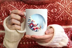 Melting Winter Scene with Santa Sublimation PNG Product Image 1