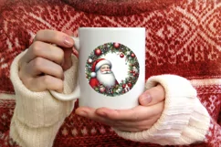 Santa Winter Scene Ornament Sublimation PNG Product Image 3