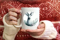 Round Ornament with Deer and Present PNG Product Image 3
