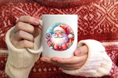 Santa Round Ornament Sublimation PNG Product Image 3