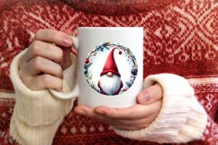 Christmass Gnome Round Ornament Sublimation PNG Product Image 1
