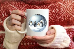 Melting Winter Scene with Penguins Sublimation PNG Product Image 4