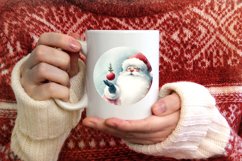 Colorful Santa Christmas Ornament Sublimation PNG Product Image 3