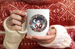 Watercolor Christmas Round Traditional Painting PNG Product Image 3