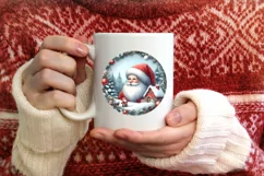 Watercolor Christmas Round Traditional Painting PNG Product Image 3