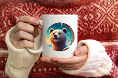 Bear in Snow Scene Sublimation Clipart PNG Product Image 3
