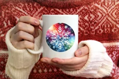 Christmas Snowflake Round Painting PNG Product Image 3