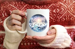 Penguins Winter Scene Ornament Sublimation PNG Product Image 3