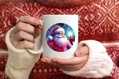 Christmas Santa Round Ornament PNG Product Image 4