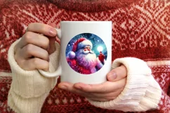 Christmas Santa Round Ornament PNG Product Image 4