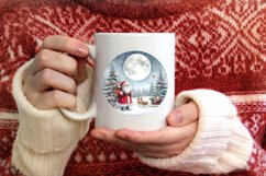 Santa Centered Winter Round Ornament Sublimation PNG Product Image 4