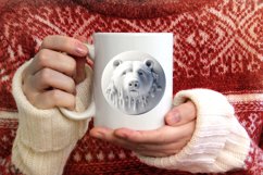 3D Polar Bear Round Ornament Sublimation PNG Product Image 1