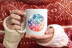 Colorful Pastel Watercolor Christmas Image with Snowflake Product Image 3