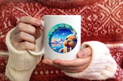 Round Ice Walrus Sublimation PNG Product Image 3