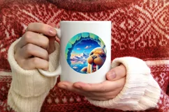 Round Ice Walrus Sublimation PNG Product Image 3