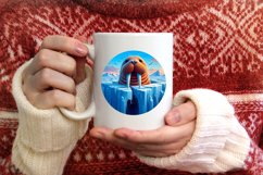 Round Ice Walrus Sublimation PNG Product Image 4