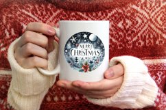 Winter Scene Round Ornament Sublimation PNG Product Image 3