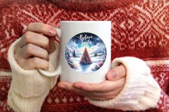Believe in Santa Round Ornament Sublimation PNG Product Image 1