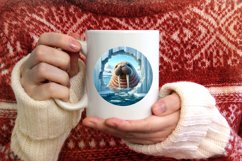 Round Ice Walrus Sublimation PNG Product Image 3