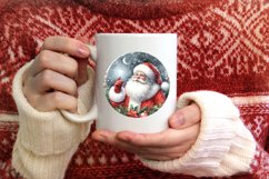 Santa Round Ornament Sublimation PNG Product Image 4
