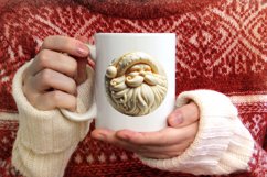 Round Christmas Image with Marzipan Santa Product Image 3