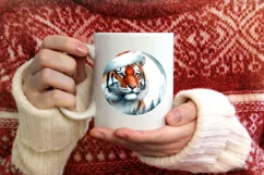 Watercolor Tiger Portrait Winter Scene Product Image 4