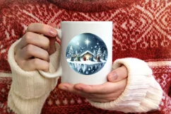 Nativity Scene Winter Ornament Sublimation PNG Product Image 1