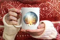 Nativity Scene Winter Ornament Sublimation PNG Product Image 1