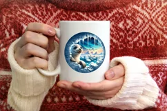 Winter Scene with Seal Ornament PNG Product Image 3