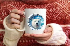 Snow Made Wall with Smiling Polar Bear Round Ornament Product Image 3