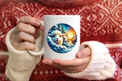 Snow Made Wall with Smiling Lamb Sublimation PNG Product Image 3