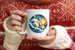 Snow Made Wall with Smiling Lamb Sublimation PNG Product Image 3