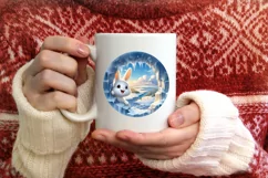 Icy Wall with Smiling Bunny Sublimation PNG Product Image 4