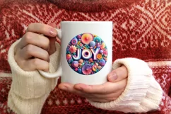 Joy 3D Martzipan Winter Ornament PNG Product Image 1