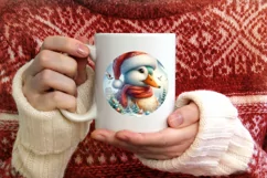 Watercolor Christmas Winter Scene Duck Product Image 4