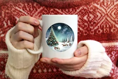 Colorful Christmas Scene Magical Moments Sublimation PNG Product Image 1