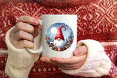 Winter Gnomes Round Ornament Sublimation PNG Product Image 3