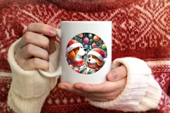 Colorful Christmas Dog PNG Product Image 3