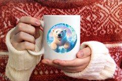 Melting Ice Wall with Smiling Polar Bear Sublimation PNG Product Image 4