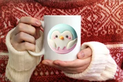 Penguin Martzipan Winter Ornament PNG Product Image 3