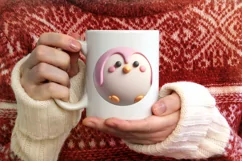 Penguin Martzipan Winter Ornament PNG Product Image 4