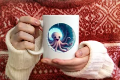 Icy Wall with Smiling Octopus Sublimation PNG Product Image 3