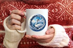 Icy Wall with Smiling Swan Sublimation PNG Product Image 3